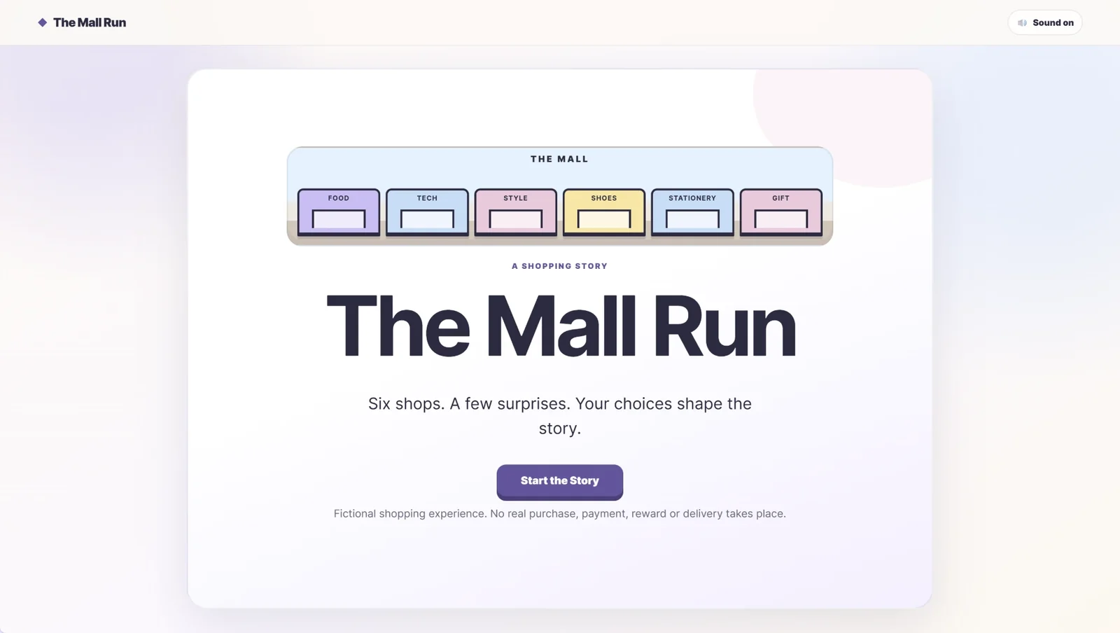 The Mall Run start screen