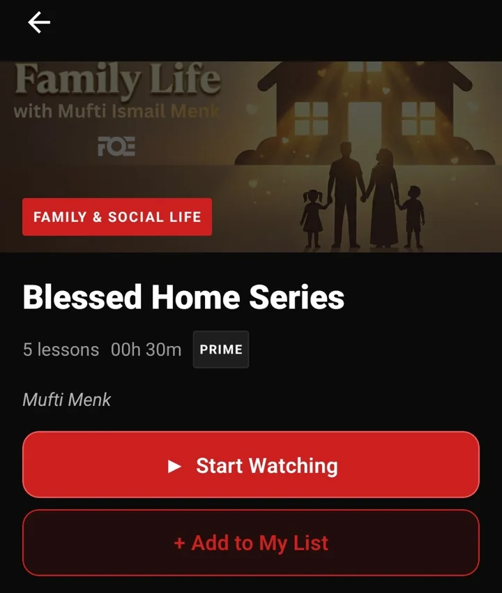 FQEFlix Android app series page for the Blessed Home Series